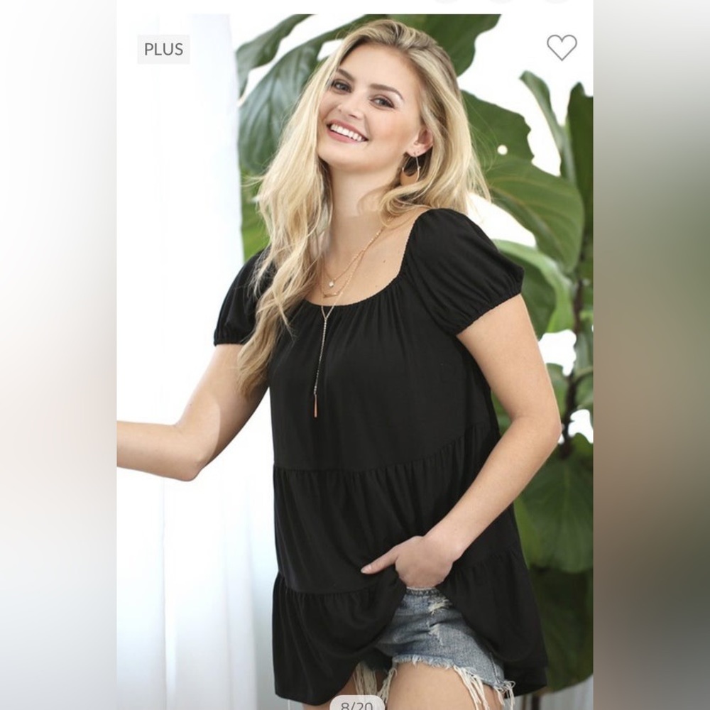 Black Puff sleeve top